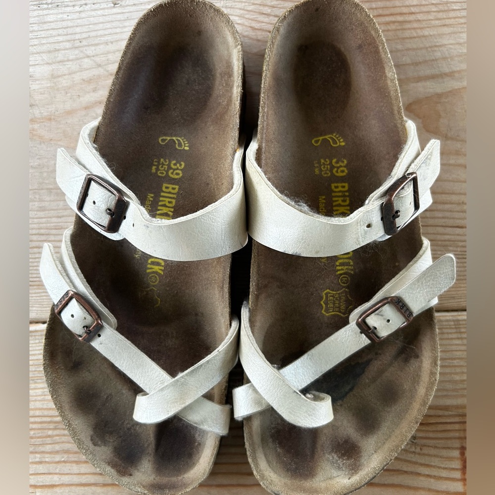 Chrome Birkenstock sandals